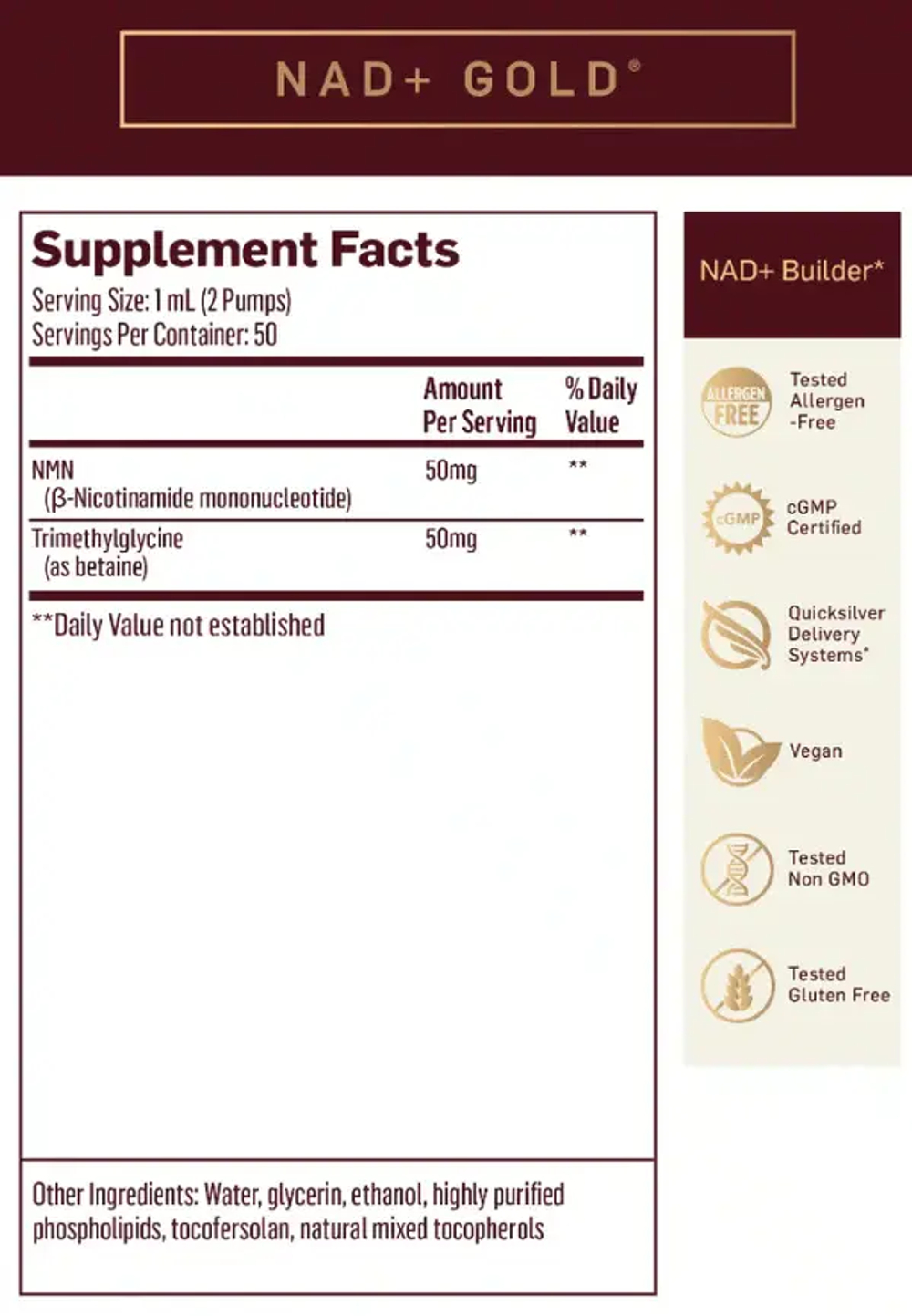 Quicksilver Scientific - NAD+ Gold® 30 ml