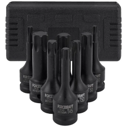 Набор головок-бит TORX ударных 8пр.,1/2''(T30, T40, T45, T50, T55, T60, T70, T80), в кейсе FORCEKRAFT FK-4088MPB