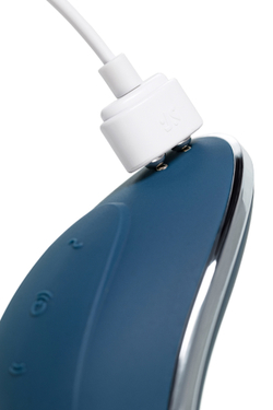 Вакуум-волновой стимулятор клитора с вибрацией Satisfyer Vulva Lover 1, силикон, синий, 11,9 см