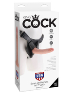 Страпон на виниловых трусиках Strap-on Harness Cock - 17,8 см. (Цвет: телесный)
