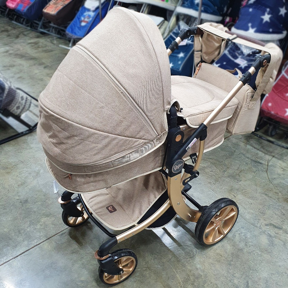 Детская коляска Luxmom 608 3в1 (хаки,бежевый)