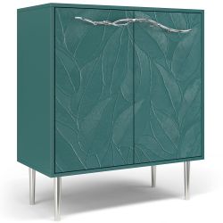 Комод Арт Колор leaves Стайл Сильвер с 2 полками Пастельный-синий