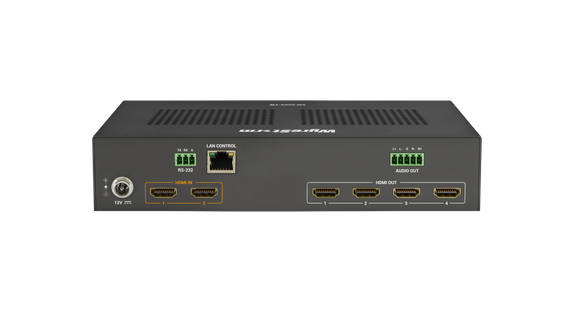 Wyrestorm SW-0204-VW - процессор видеостены для 4-х дисплеев. 4К60 4:4:4 HDMI 2.0 входы и выходы. 2 входа, 4 выхода. 1 х 5 pin аудио выход.