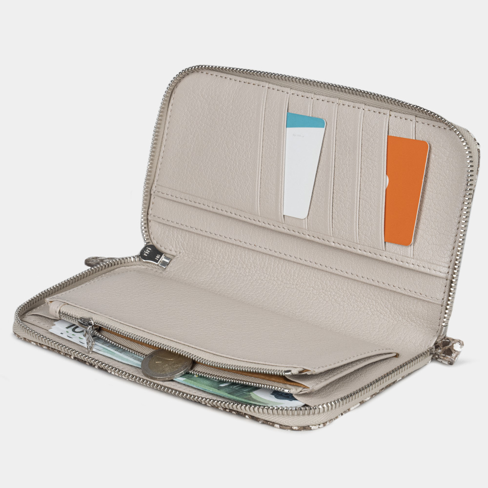 Кошелек Marquise из кожи питона и козы, натурального цвета