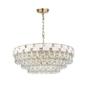 5076/21 HALL (В 2-Х КОРОБКАХ) ODL24 617 золото/прозрачный/белый/металл/хрусталь/алебастр Люстра E14 21*40W CHESSI