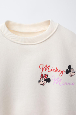 ZARA ТОЛСТОВКА С ВЫШИВКОЙ MINNIE MOUSE AND FRIENDS © DISNEY, БЕЛЫЙ