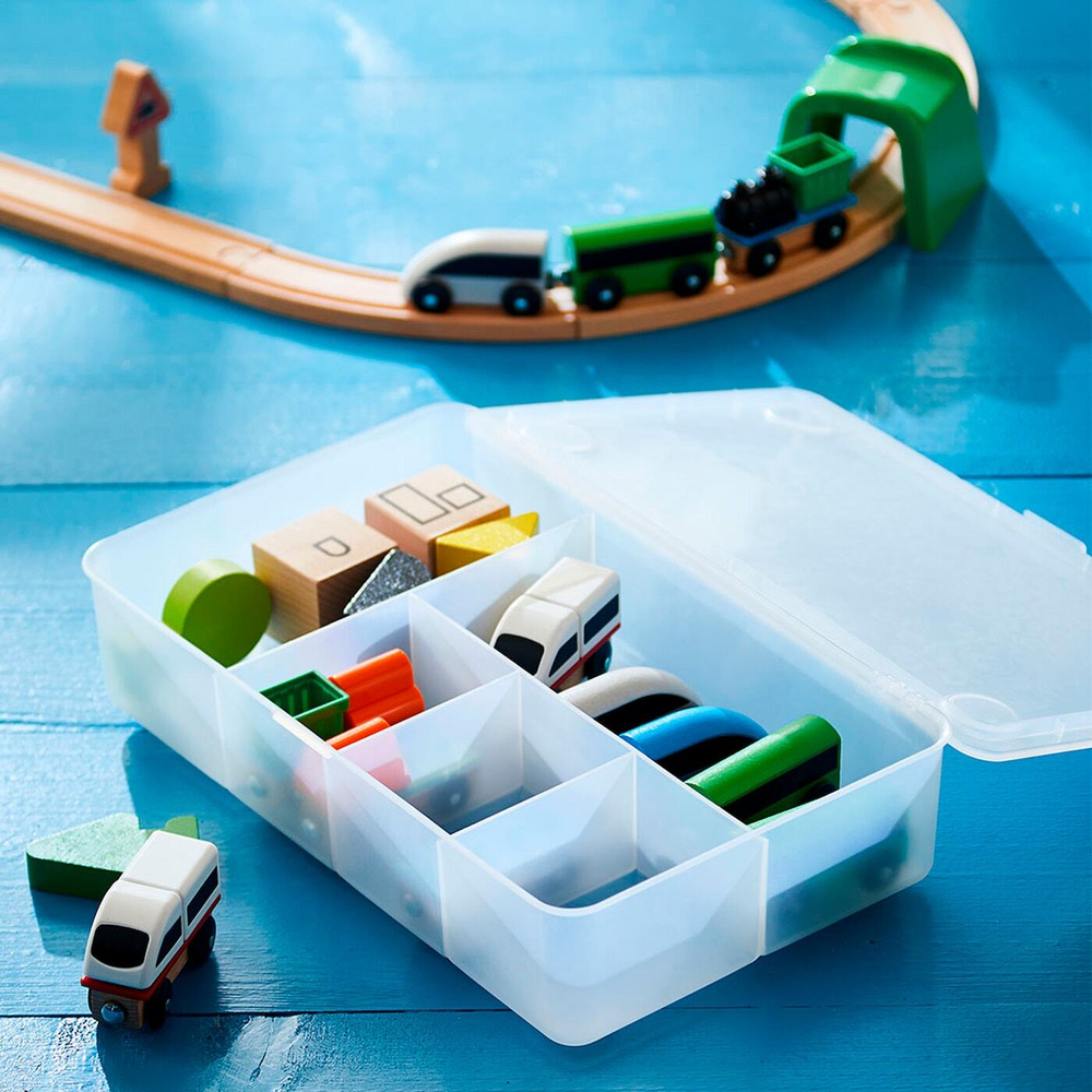 Коробка с крышкой IKEA GLIS (ГЛИС), Пластик, 34x21 см