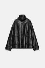 Оверсайз куртка из искусственной кожи ZW COLLECTION - ZARA