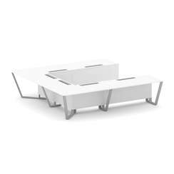 Steel Meet Стол переговорный П-образный KD-PR.B.SP-11P Белый Бриллиант/Металл Серый 3200*3200*750