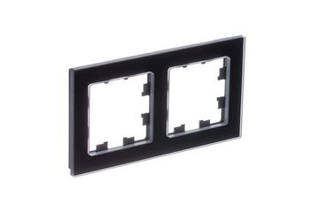 Рамка 2-м AtlasDesign Nature натур. стекло черн. SE ATN361002