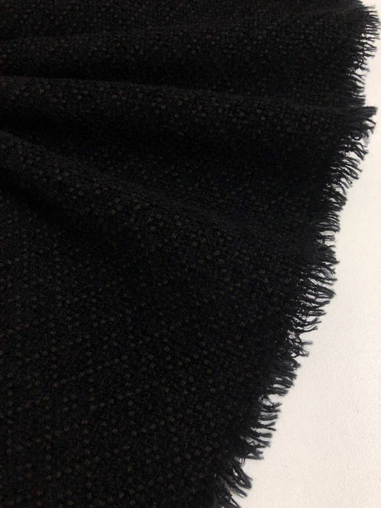 Костюмная шерсть принт точка коричнево-бежевый