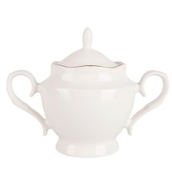 Сахарница " " v=450мл с золотой окантовкой (фарфор) (подарочная упаковка)