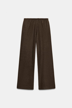 ZARA БРЮКИ ПАЛАЦЦО С ЗАВЯЗКАМИ, КОРИЧНЕВЫЙ