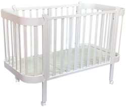 Детская кроватка Кедр Adele продольный маятник 3 в 1 белый/белый