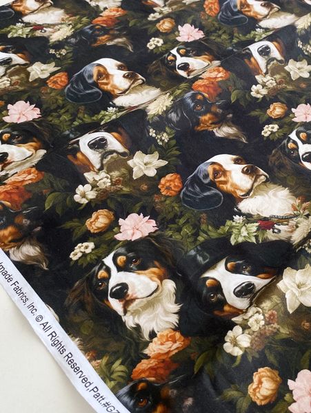 СОБАКИ В ЦВЕТАХ, 100% хлопок Handmade Fabrics 4