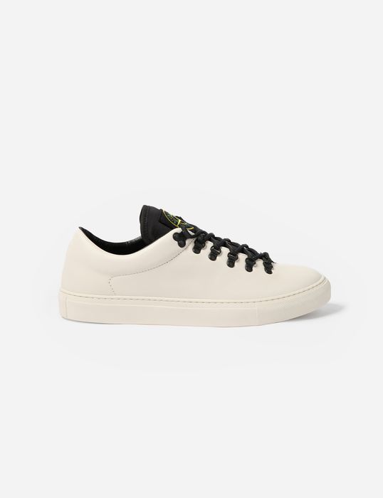 Stone Island Leather Lace-Up Sneaker 