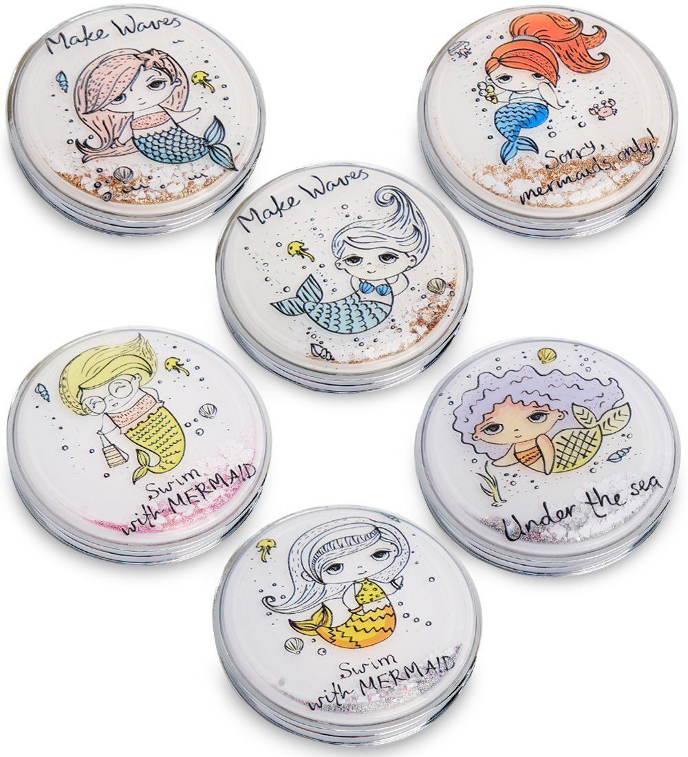 WW-109 Зеркало круглое с плавающими блестками «Русалочка» в асс.