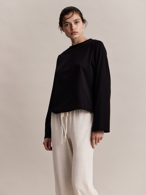 Лонгслив Luka Longsleeve Black in Cotton