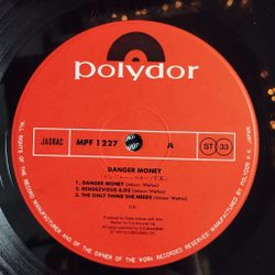 Винтажная виниловая пластинка LP UK Danger Money (Japan 1979) (No Obi)