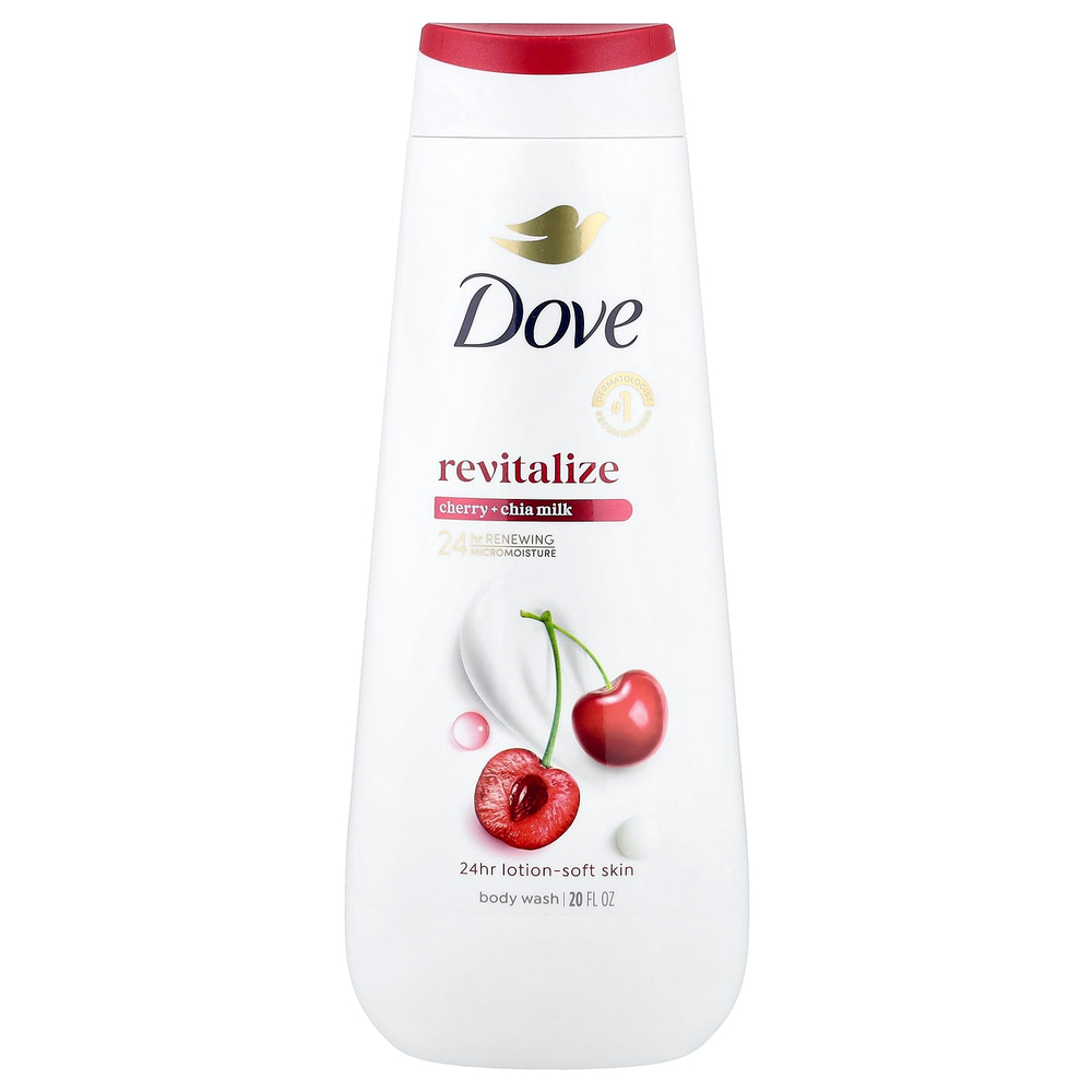 Dove, восстанавливающий гель для душа, вишня и молоко из чиа, 20 жидк. унций