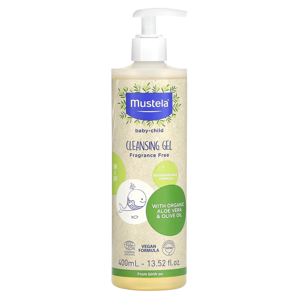 Mustela, Семейный очищающий гель, для волос и тела, без отдушек, 400 мл (13,52 жидк. Унции)