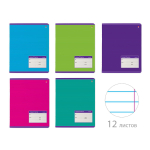 Тетрадь А5 12л. линия "Классика", 5 цв. (Альт) микс цветов (комплект 5 шт)