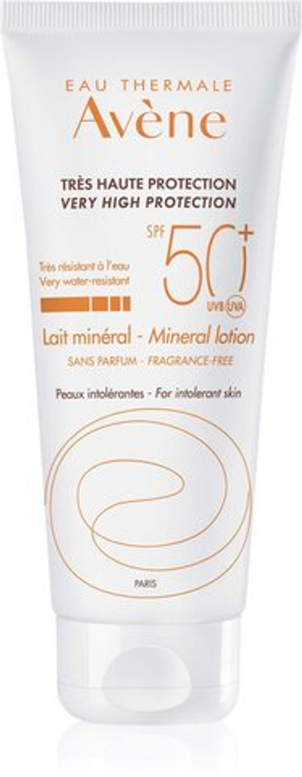 Avene Sun Mineral - защитный лосьон без химических фильтров и ароматизаторов SPF 50+ /   100  ml  / GTIN 3282779355872