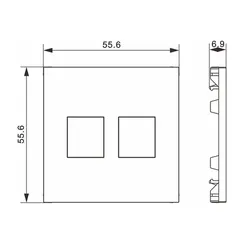 Накладка 2-я для розеток RJ45, TV, SAT,  матовый серый,  серия A07