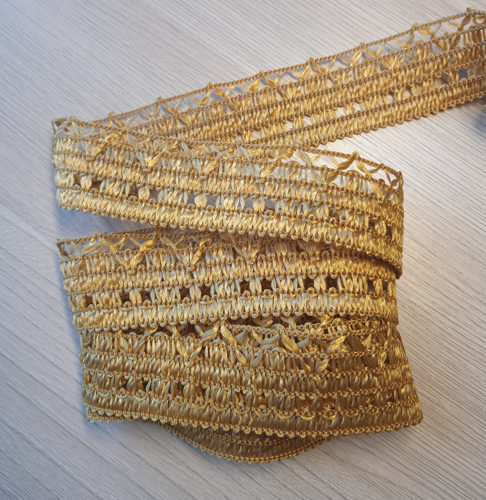 Декоративная тесьма №4 цвет25 (Золотисто-коричневый) 25мм 25м