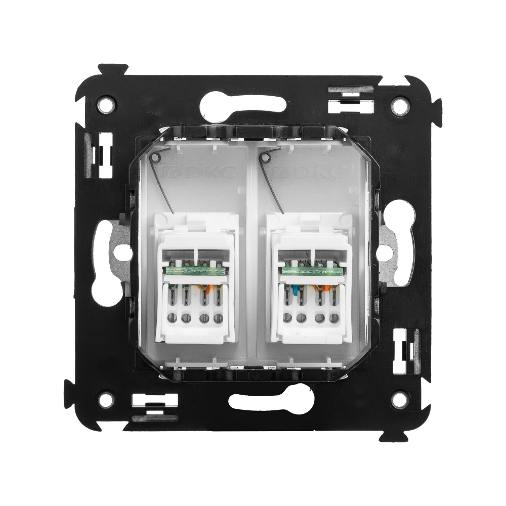 Компьютерная розетка RJ-45 в стену, кат.5e двойная, "Avanti", "Белое облако"