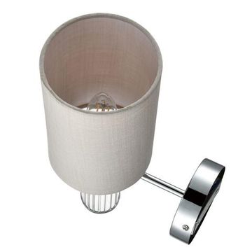 6585/1W MODERNI LN25 56 хром/бежевый, металл/текстиль, стекло Бра E14 1*40W 220V ARNIKA