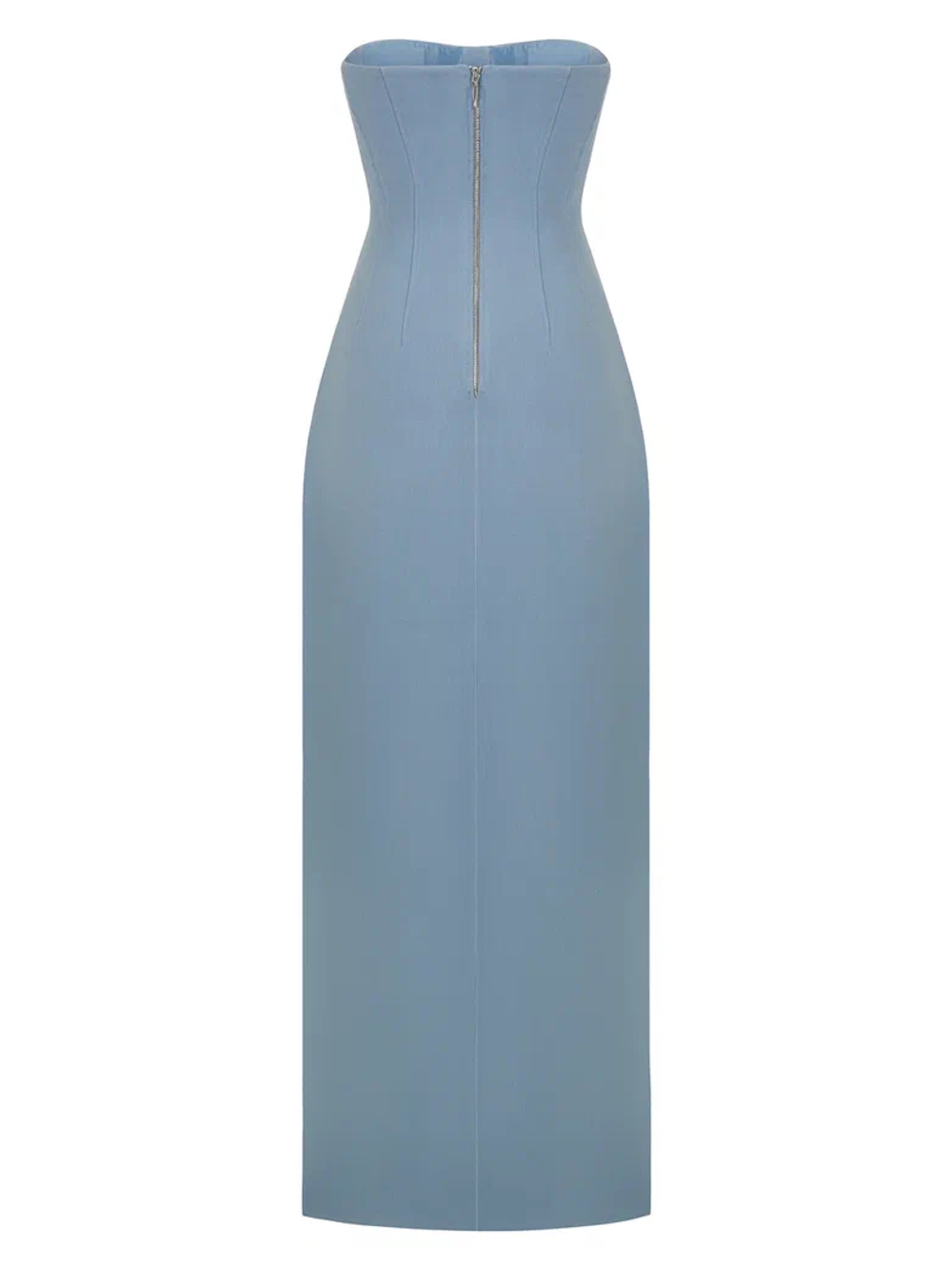 Платье макси корсетное с разрезом спереди