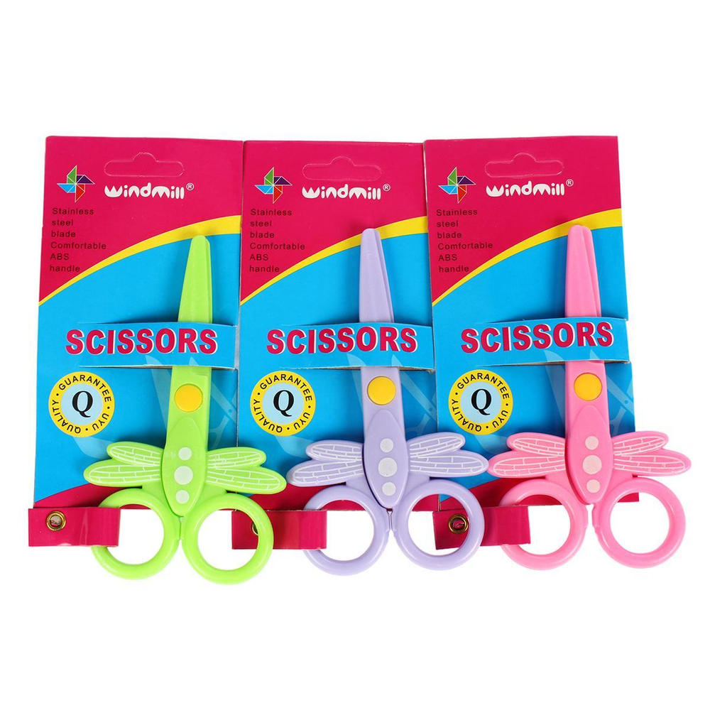 Ножницы детские пластиковые "Стрекоза", 12 см, на картоне