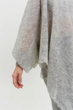 Пончо пуховое Т005-03 серый