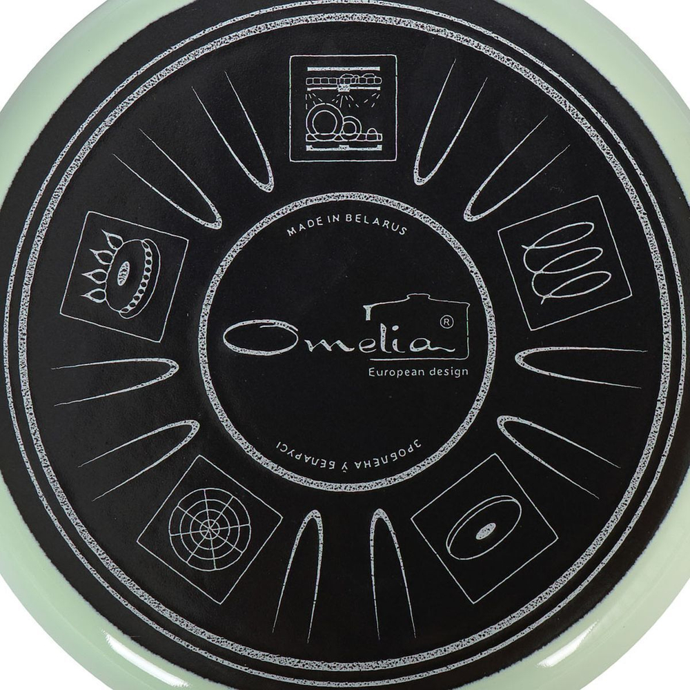 Кастрюля сталь, эмал, 3 л, с крыш, Сантэкс, 1-2430111, салатовый ментол, индукц