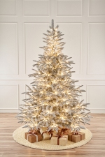 Ель искусственная заснеженная с лампочками Пальмира ELITE (лампочки - капля росы)