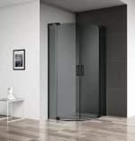 Душевой уголок Cezares Slider 95х95 SLIDER-R-2-90/100-GRIGIO-NERO стекло серое тонированное/профиль черный матовый