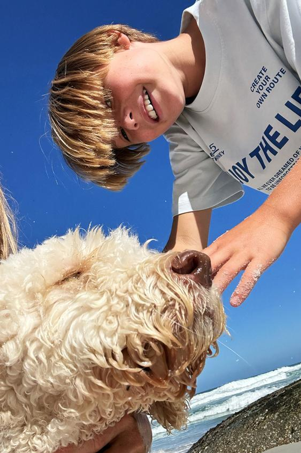 ZARA ФУТБОЛКА С НАДПИСЯМИ, ГОЛУБОЙ