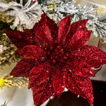 Пуансеттия красная с блёстками [Арт. A 54146]
