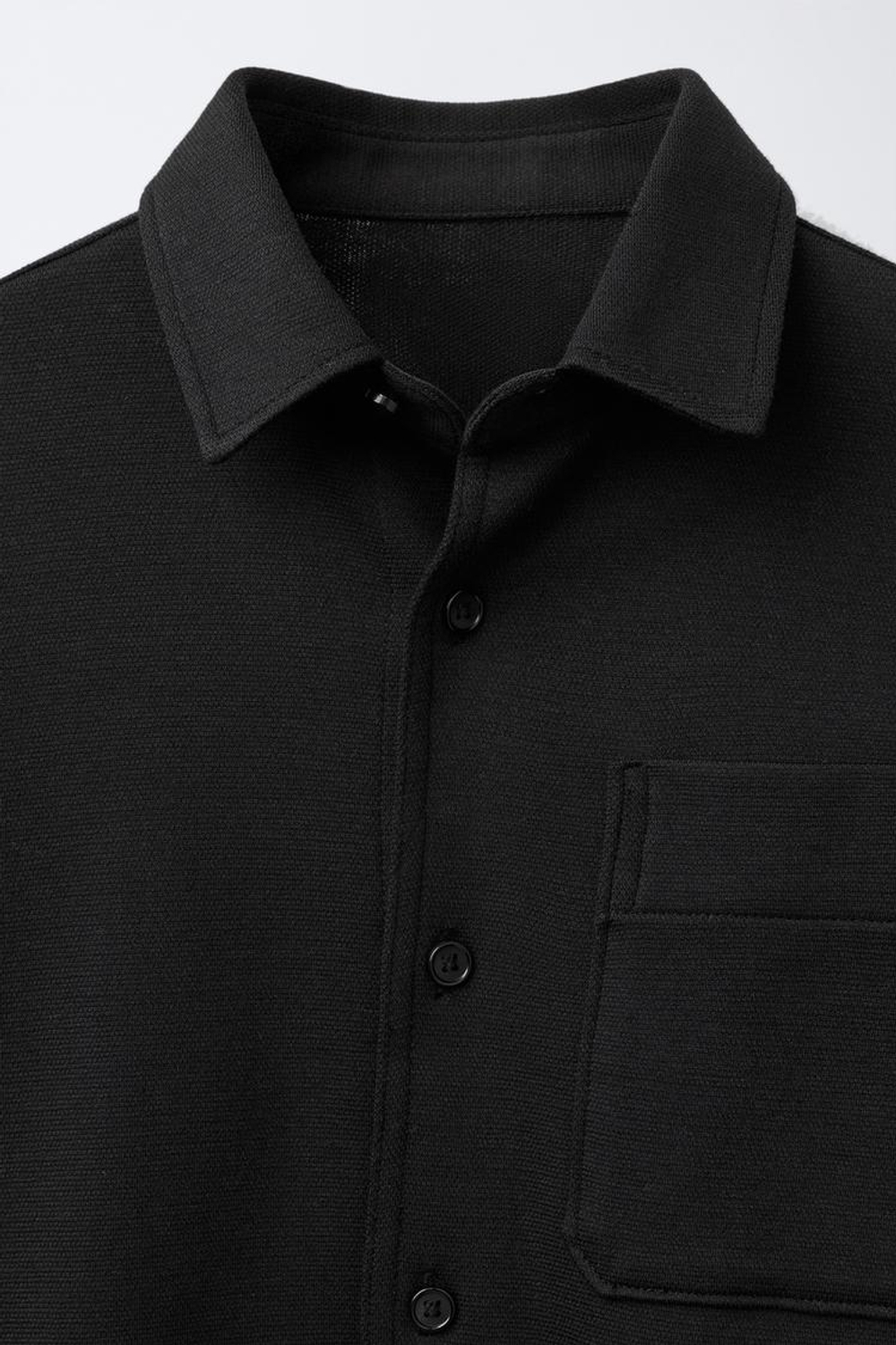 ZARA РУБАШКА С КАРМАНОМ, ЧЕРНЫЙ