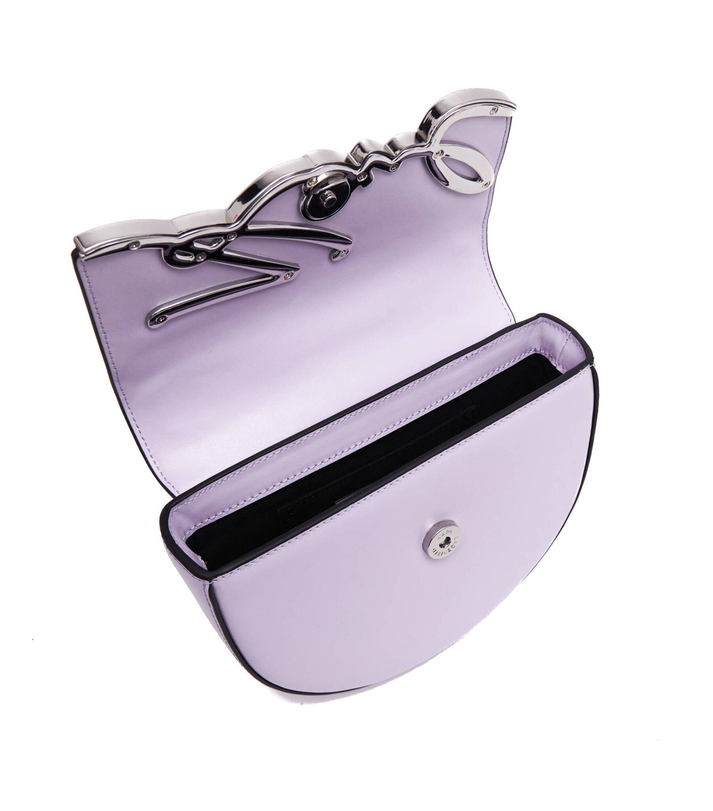 кожаная сумка-мессенджер k/signature sm Karl Lagerfeld - фиолетовый(230W3087)