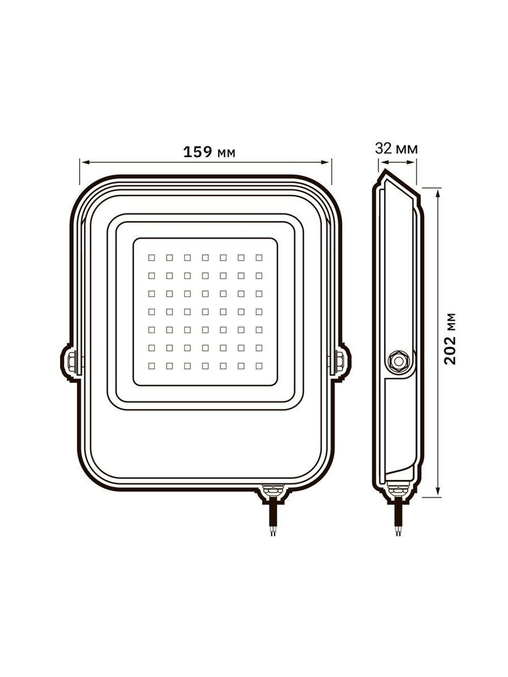 Прожектор светодиодный PFL-V 50Вт 6500К IP65 ДО JazzWay 5039735