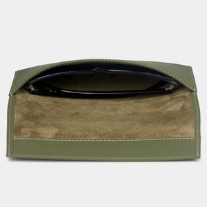 Футляр для очков Lentille из кожи сафьяно, зеленого цвета