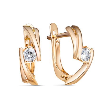 Серьги из золота 585 пробы с Фианит