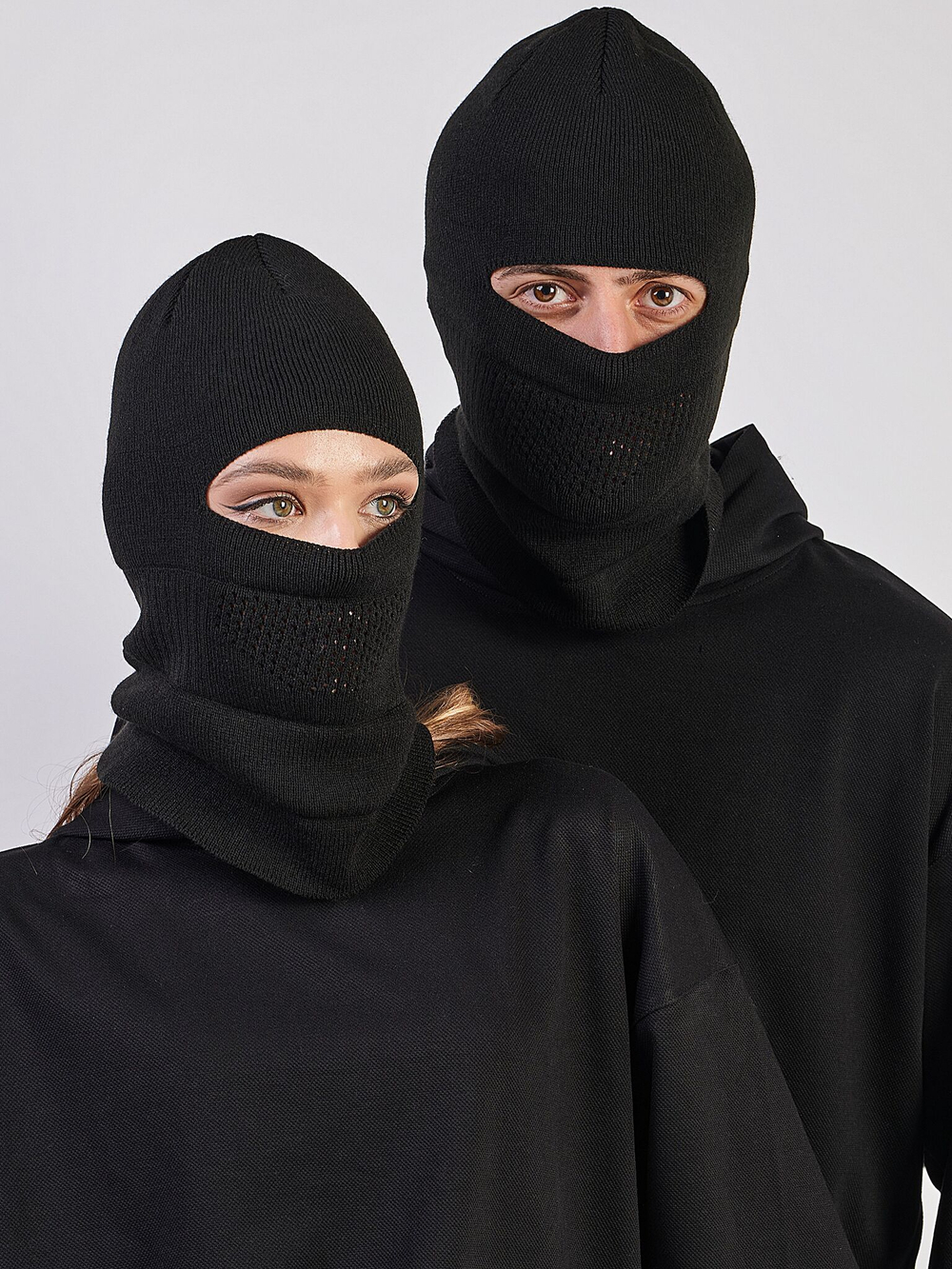 Шапка балаклава трикотажная Prival женская, чёрная