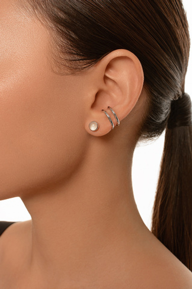 Кафф из серебра двойной дутый