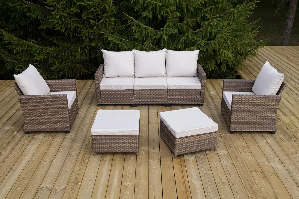 "Бостон" лаунж-зона из искусственного ротанга, цвет коричневый