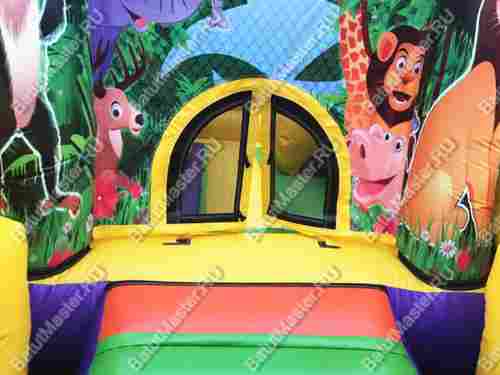 Коммерческий надувной батут "Двойная горочка" с закругленными скатами