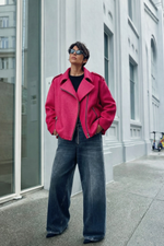 Пальто-косуха в яркой фуксии