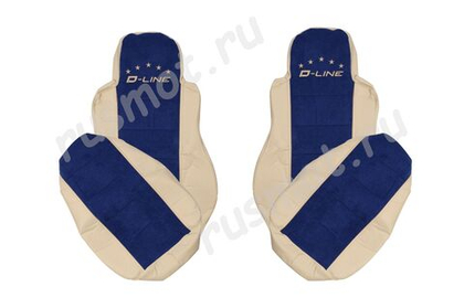 Чехлы премиум кожа + штрокс вышивка DAF 95/105 1997-2012 г. D01 Польша